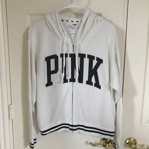 Victoria’s Secret Pink full zipped hoodie in white